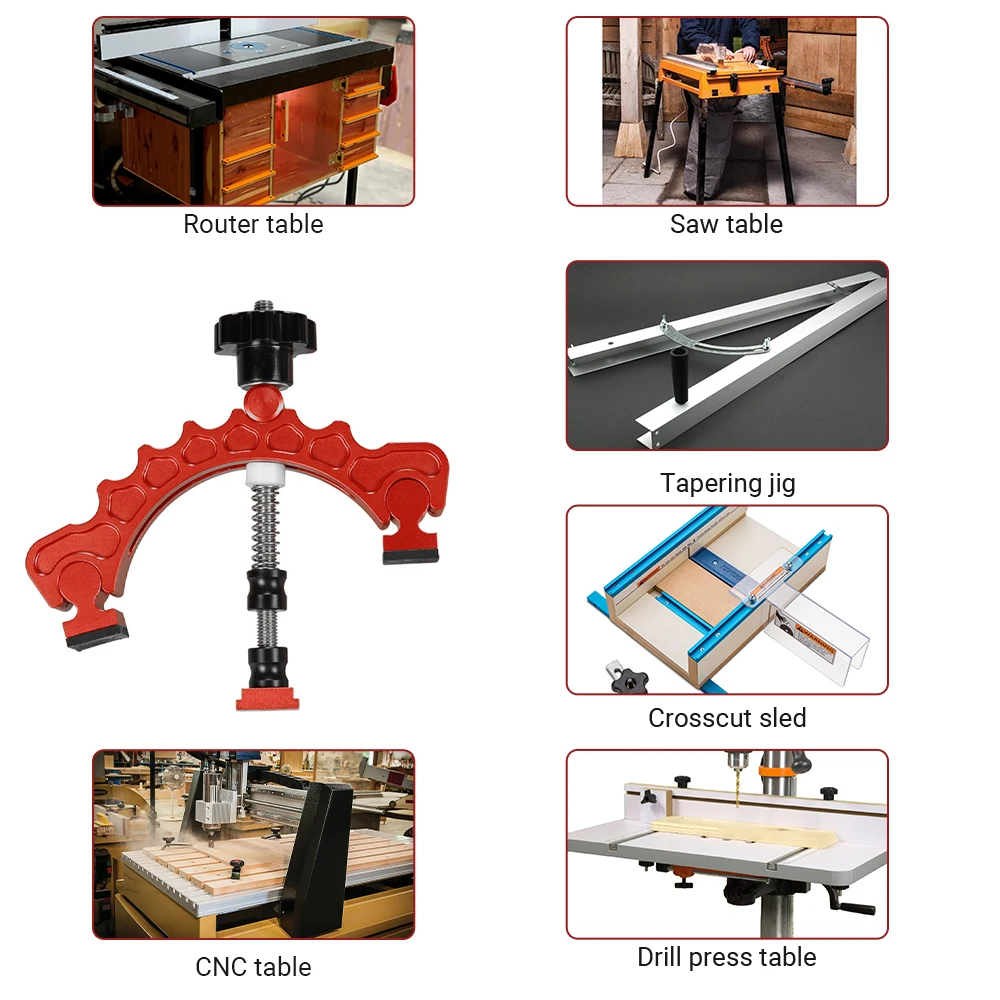 

KKmoon T-Track Hold Down Clamp Horizontal Clamp Adjustable T-Slot Clamp Woodworking Tool Clamps Up to 75mm for Miter Saw Table