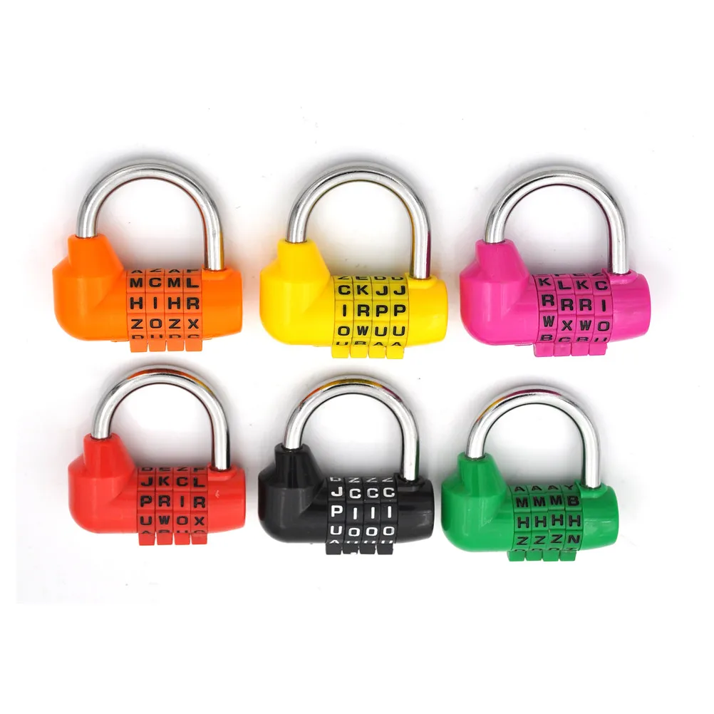 4 Dial Digit Letter Combination Travel Security Code Lock Diary Password Padlock