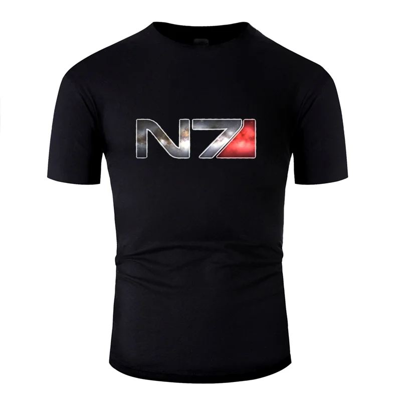 Новая футболка с логотипом N7 популярная однотонная мужская надписью размера