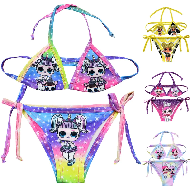 Лол сюрприз! Купальник-бикини для девочек летний с героями мультфильмов | Детская