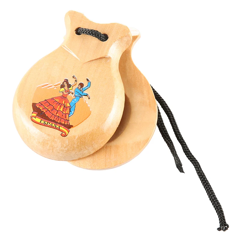 

Orff percussion musical instrument flamenco/flamingo dance hard solid wood castanets Spanish wooden castanets
