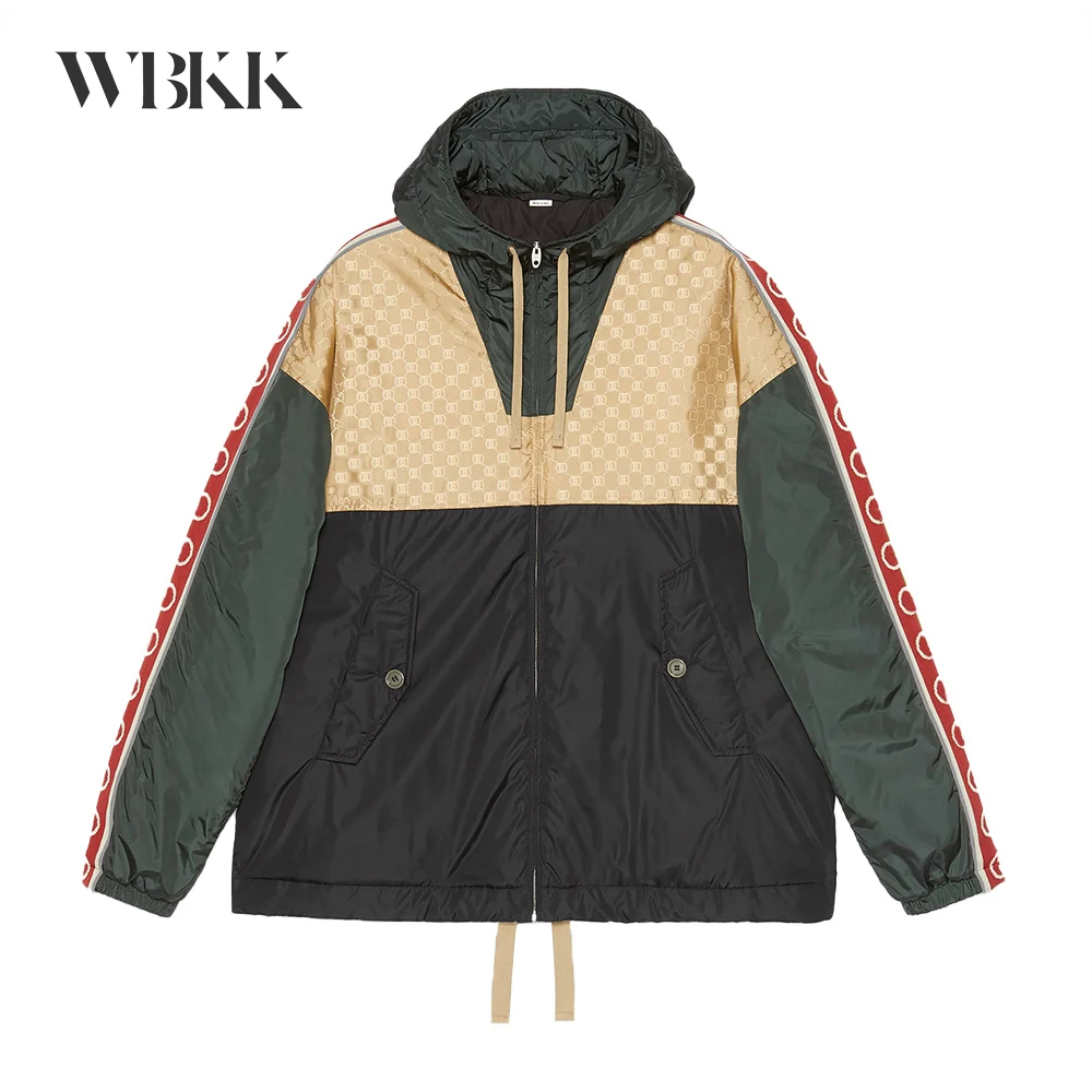 

WBKK 21FW новая мужская куртка с цветной панелью, жаккардовая нейлоновая куртка # wfmd2684