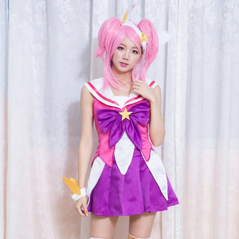 Lol новая кожа Звездная защитница люкс косплей костюм для девочек леди