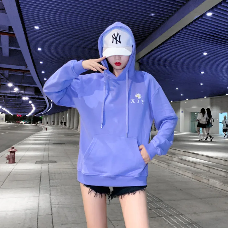 

Donsignet Fashion Women's Sweater Casual Hooded Collar Pullover Character Printing Loose Oversized Knitted Long-sleeved Sweater