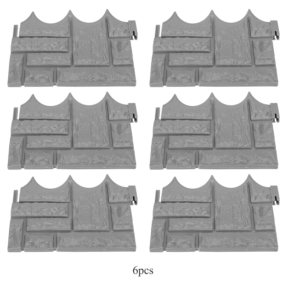 

6PCS DIY Garden Brick Cement Fence Cement Stone Mold Garden Plastic Fence Concrete Flower Courtyard Lawn Mould Maker Garden Tool