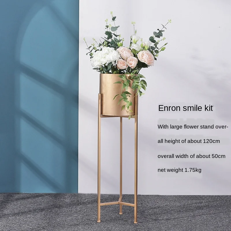 

Nordic Light Luxury Creative Golden Floor-standing Flower Stand Living Room Home Simple Floral Decoration Metal Plant Stand