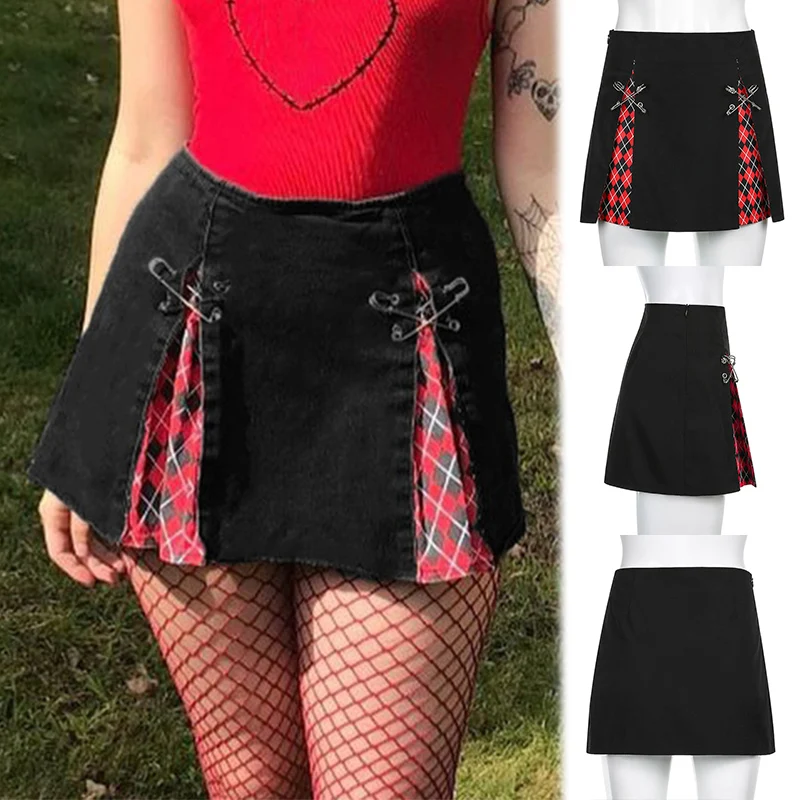 

Hot Sale Women's High Waist Dress Lace Ribbon Pleated Skirts Stitching Color Sexy Slim Casual Skirt For Summer Female