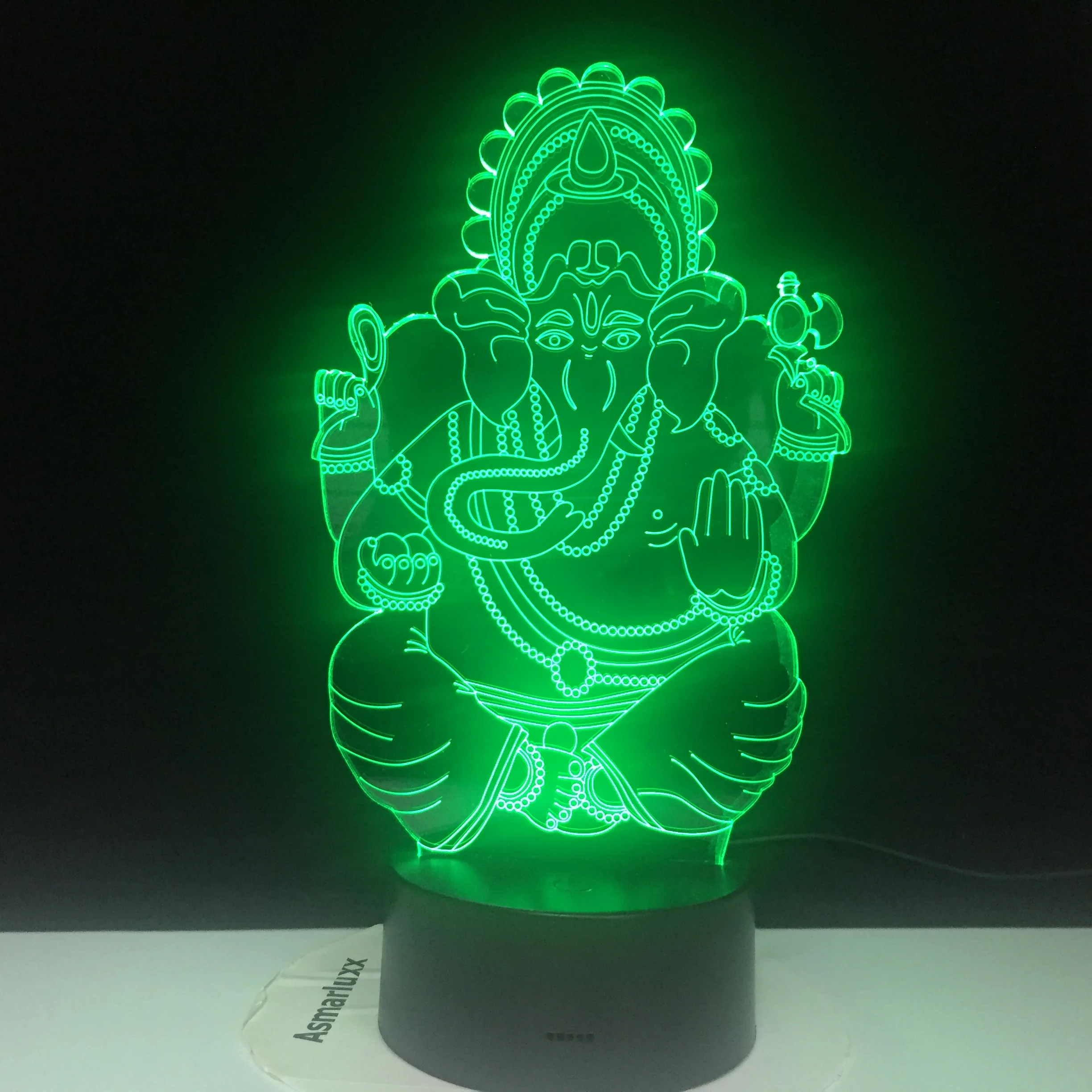 3d-лампа Будда Ganesha меняющая цвет с дистанционным управлением