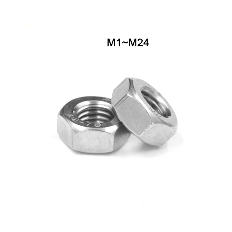 Шестигранная гайка из нержавеющей стали 304 шестигранная M1 M1.2 M1.4 M1.6 M2 M2.5 M3 M3.5 M4 M5 M6 M8