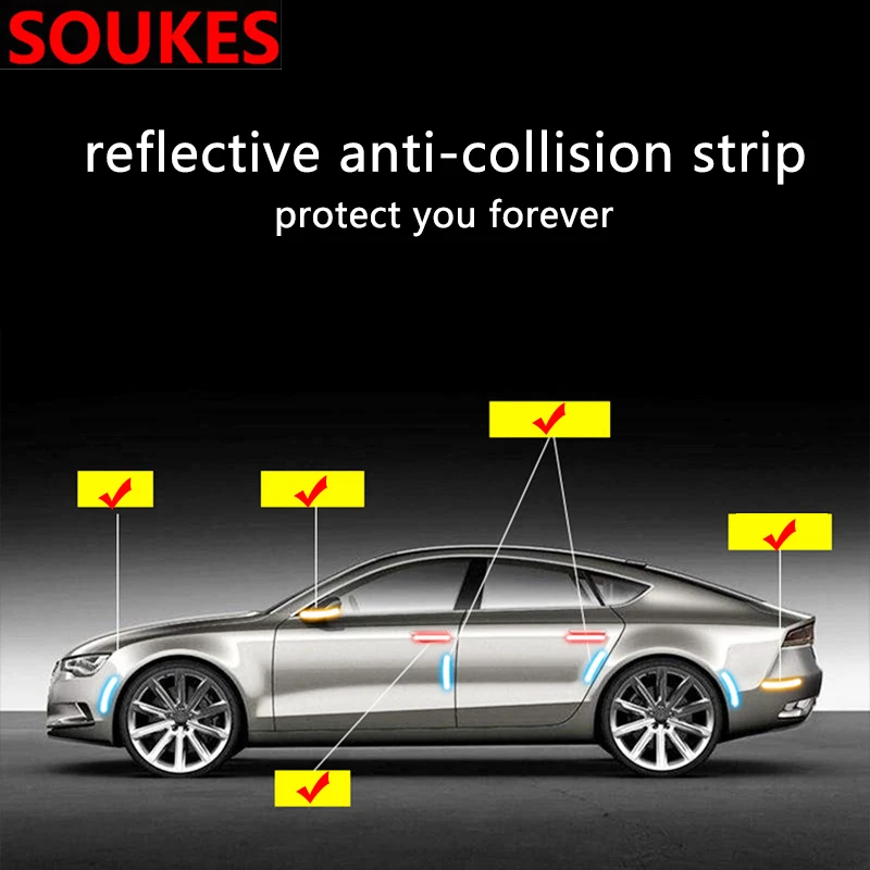 2 шт. двери автомобиля Светоотражающая ппредупреждение о безопасности наклейки
