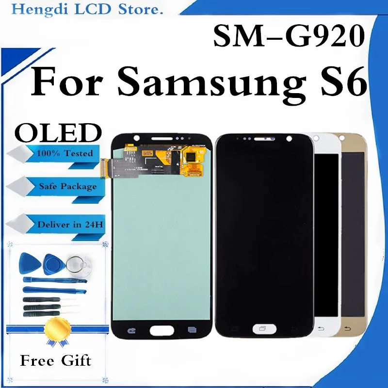 

ЖК-дисплей с сенсорным экраном и дигитайзером в сборе для SAMSUNG Galaxy S6 G920F G920A, замена дисплея Samsung S6 без битых пикселей