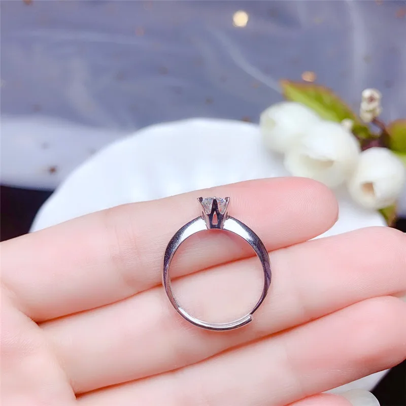 Женское кольцо Moissanite ювелирное изделие в классическом стиле из серебра 925 пробы 0
