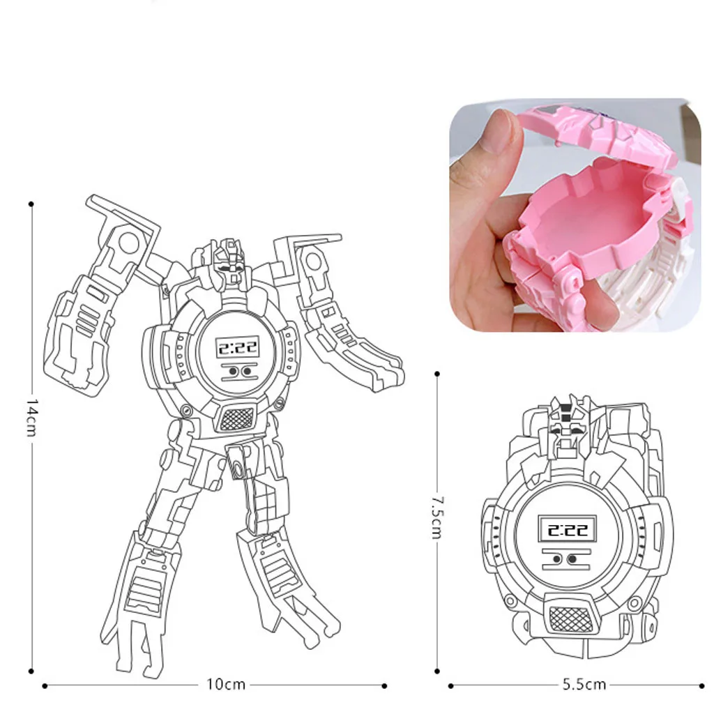Hot Selling Children's Cartoon Electronic Watch Cool Deformation Robot Toy Educational Christmas Kids Gifts игрушки | Игрушки и