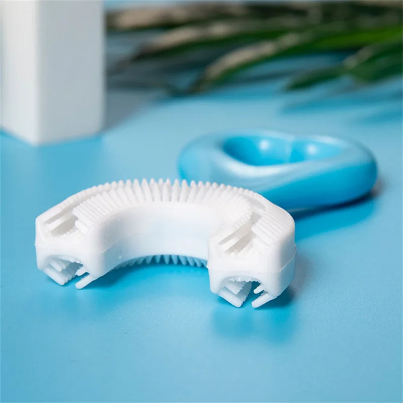 Cepillo de dientes infantil de silicona en U, limpieza Manual de la boca con dibujos animados, accesorios para beb&eacute;s, novedad de 2021-3