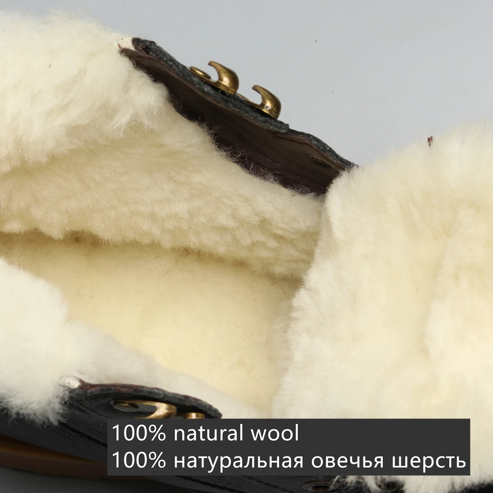 Ботинки из натуральной шерсти зимняя мужская обувь ручной работы из натуральной кожи; размеры 36-48;# CX5086YM