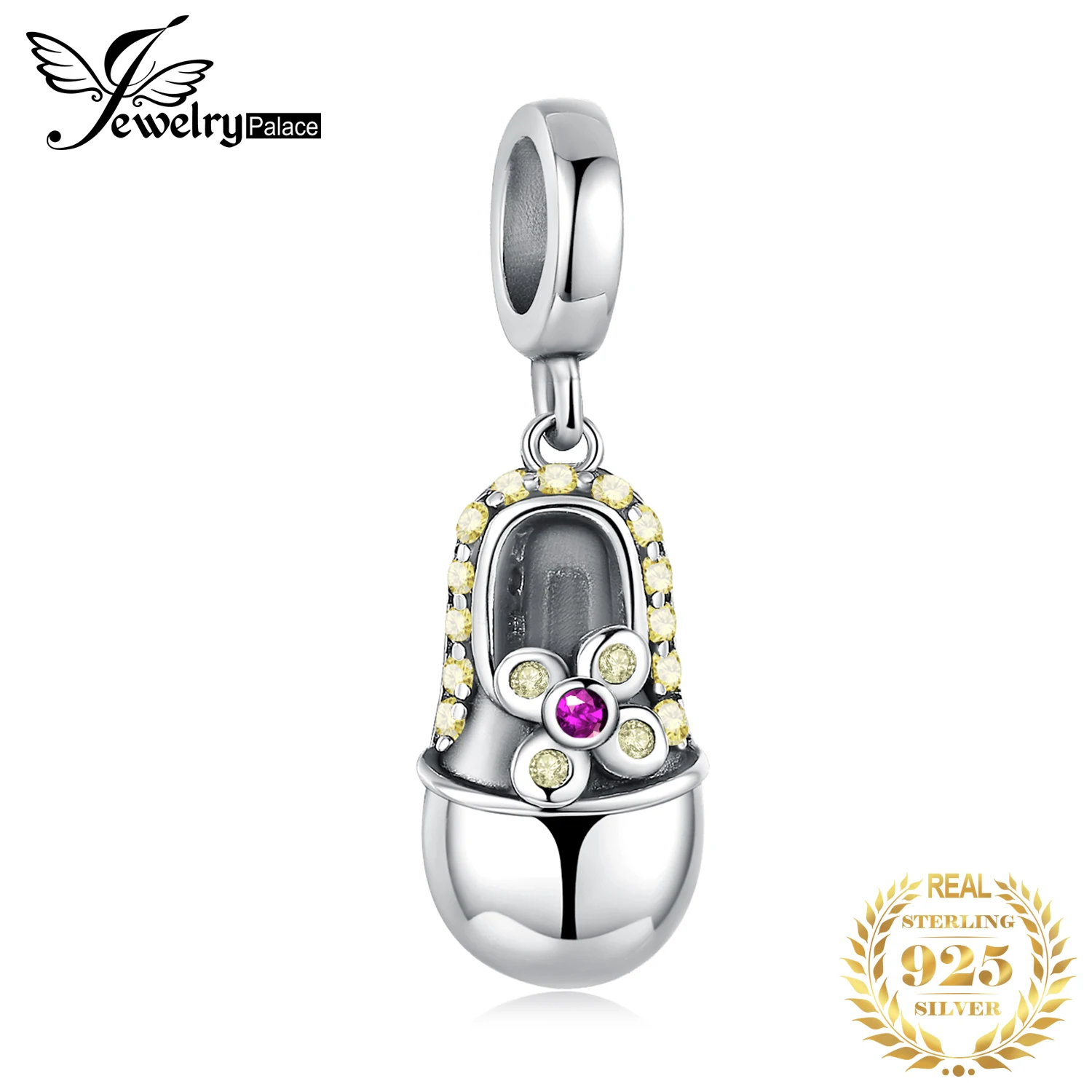 JewelryPalace Ballerines обуви кубического циркония создан красный рубин 925 пробы серебряный шарм Модные украшения для Для женщин Новинка; Лидер продаж