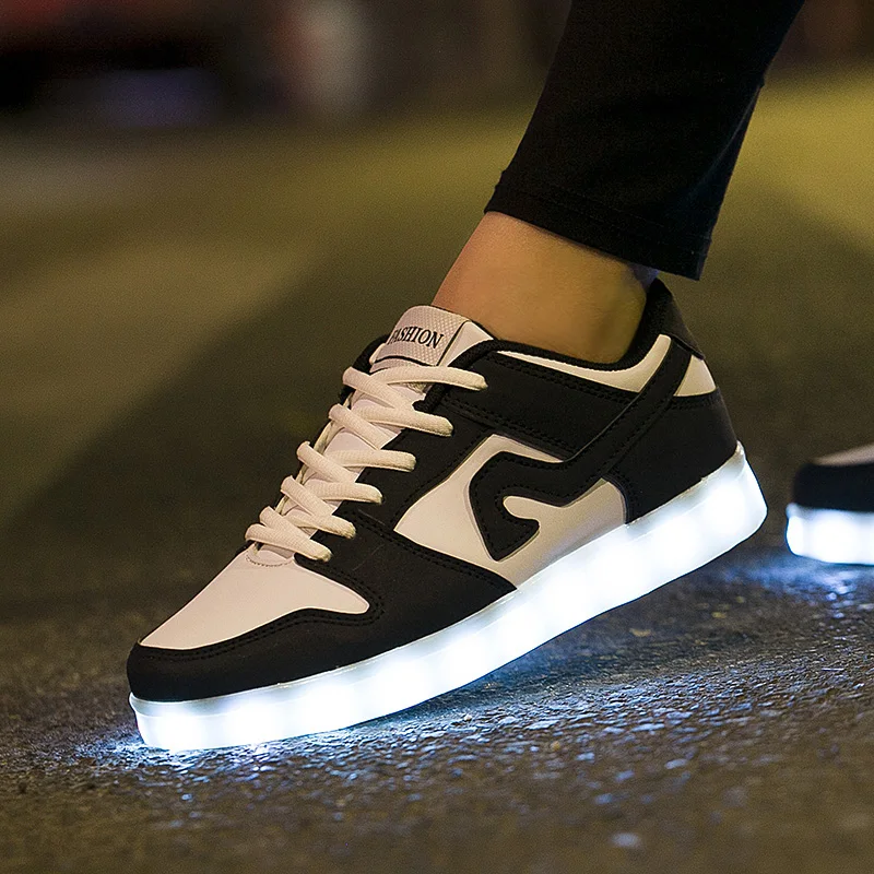 

Size 35-45 USB chargering Led Shoes for kids & adults Light Up Sneakers for boys girls men women Glowing Party Shoes