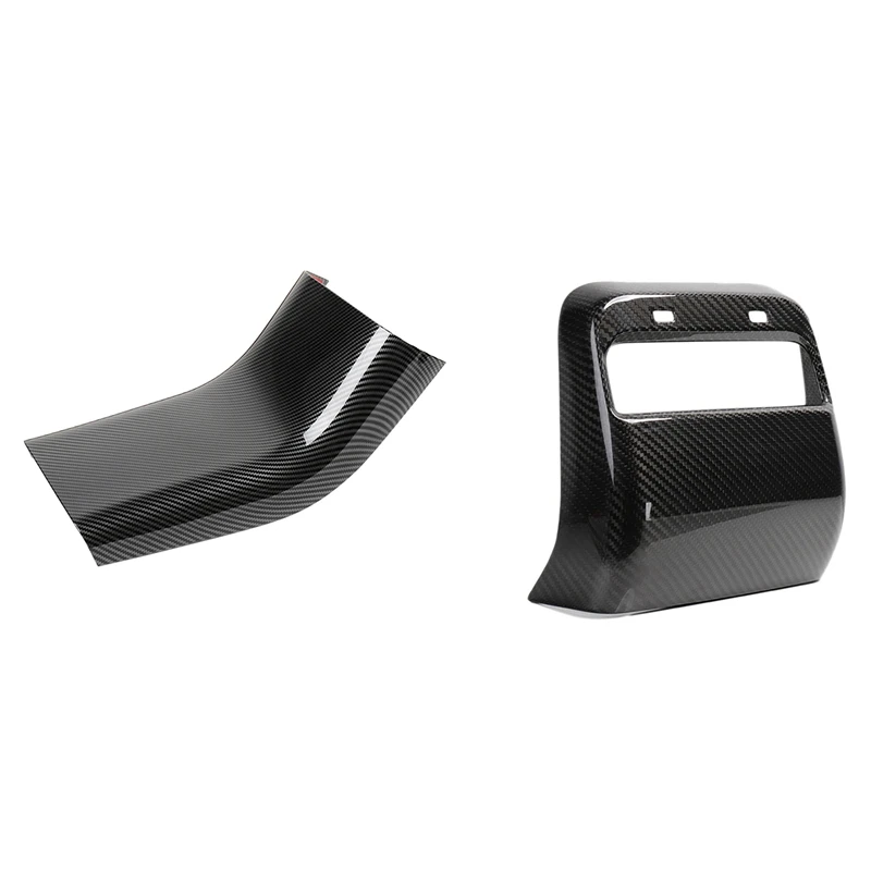 

Rear Air Vents Outlet Cover Trim with ABS Rear Armrest Box Anti Kick Cover Trim for Tesla Model 3 2019-2021