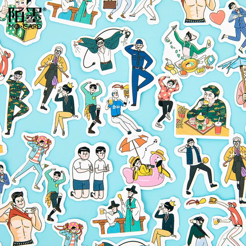 46 шт./кор. мультфильм Маленький мальчик Бумага Стикеры декоративные дневник