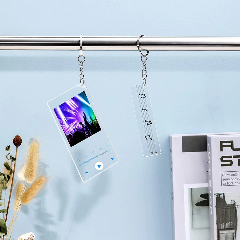 Acrylic Keychain Blanks with Key Rings Rectangle Clear Discs Charms Transparent Circles Set for DIY Projects Crafts | Украшения и