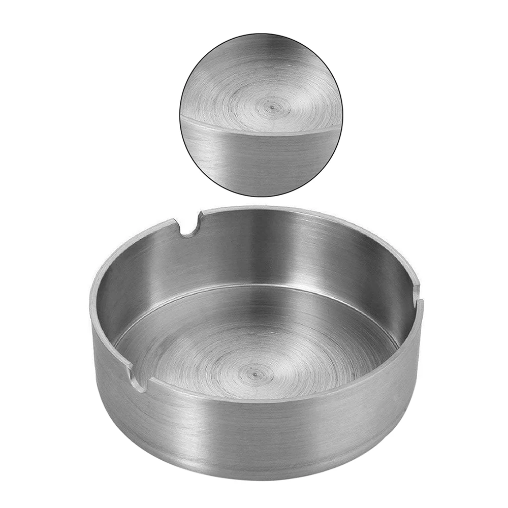 Круглая пепельница из нержавеющей стали небьющаяся для сигарет внутреннего или