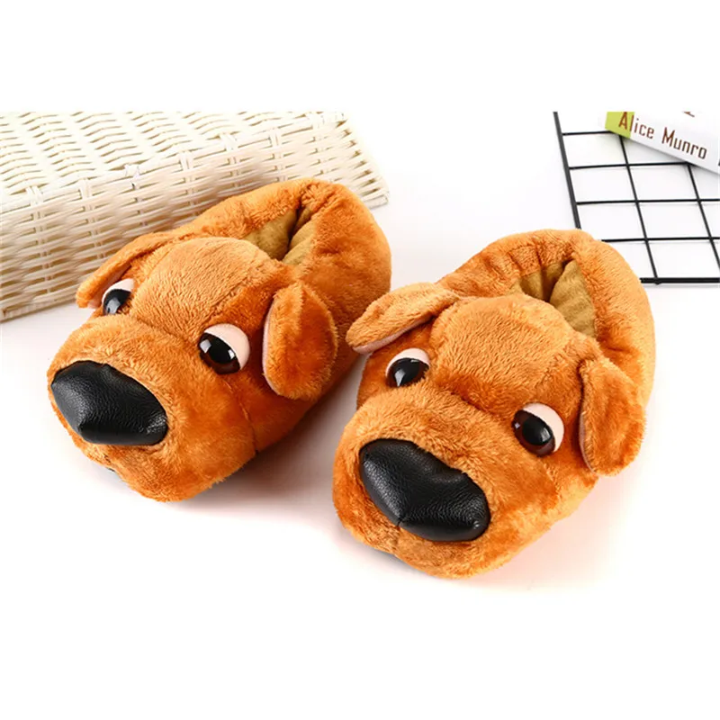 

COOTELILI Animal Cartoon Cotton Shoes Slippers Winter Shoes Slippers Junior Footwear Home Slippers Dog Shoes One Size 35-43