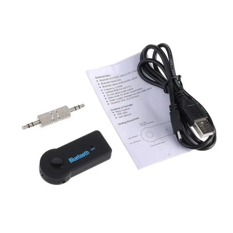 2 4g wireless bluetooth car receiver 3 5 adapter mini 3 5mm jack aux audio transmitter handsfree for phone call music tv ipad free global shipping