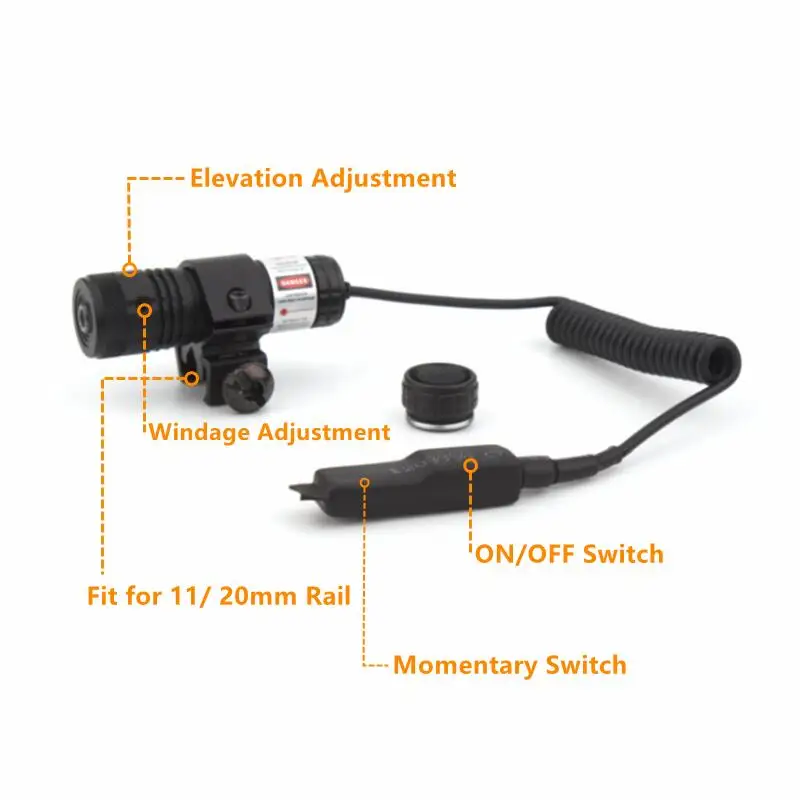 Лазерный прицел с красной точкой и планкой Пикатинни