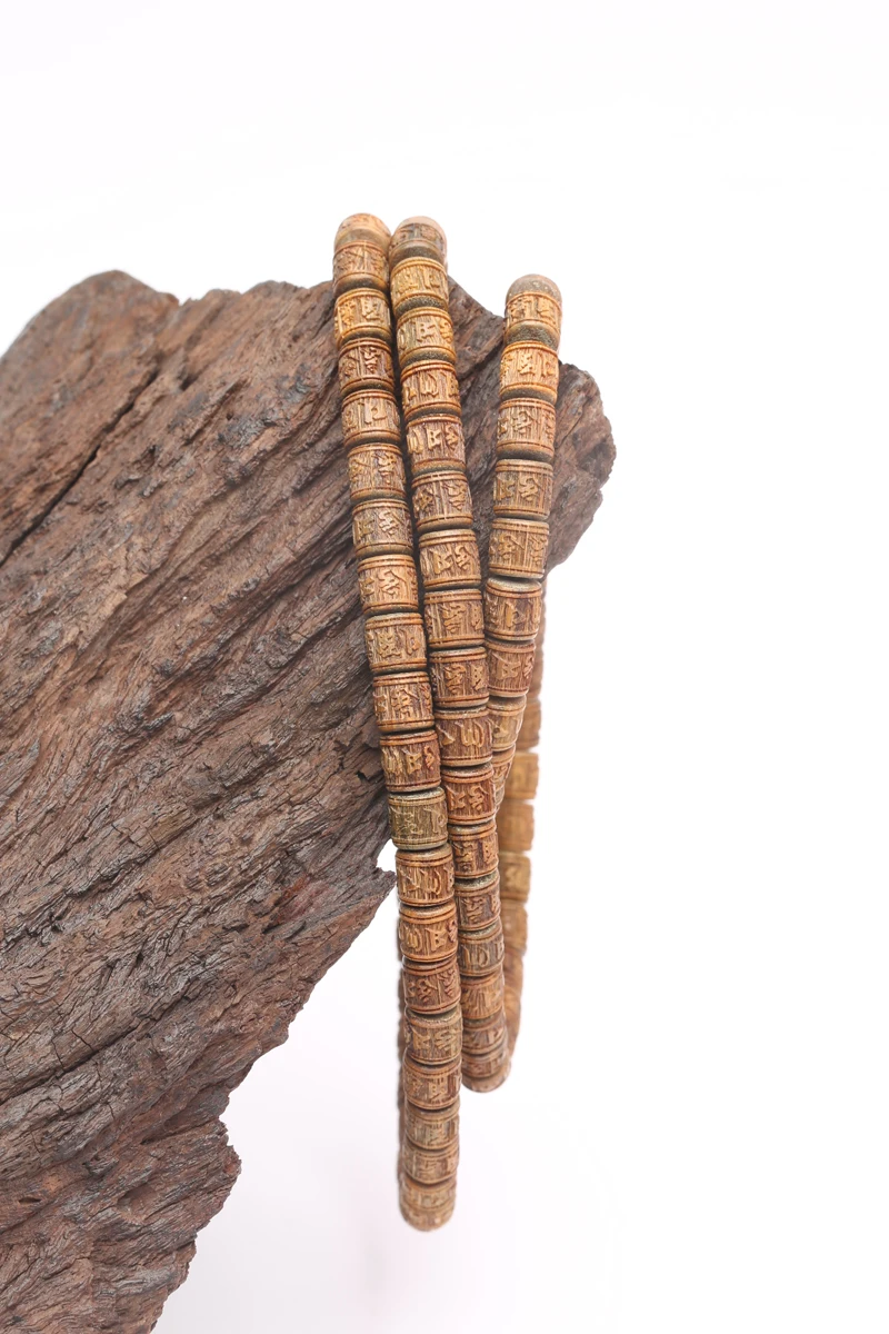 Браслет из сандалового дерева колеса 8 мм х тибетские четки с мантрой шести