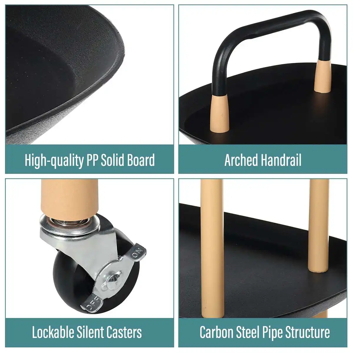 

3 Tier Slim Storage Cart Mobile Shelving Unit Organizer Slide Out Storage Rolling Utility Cart Rack for Kitchen Bathroom