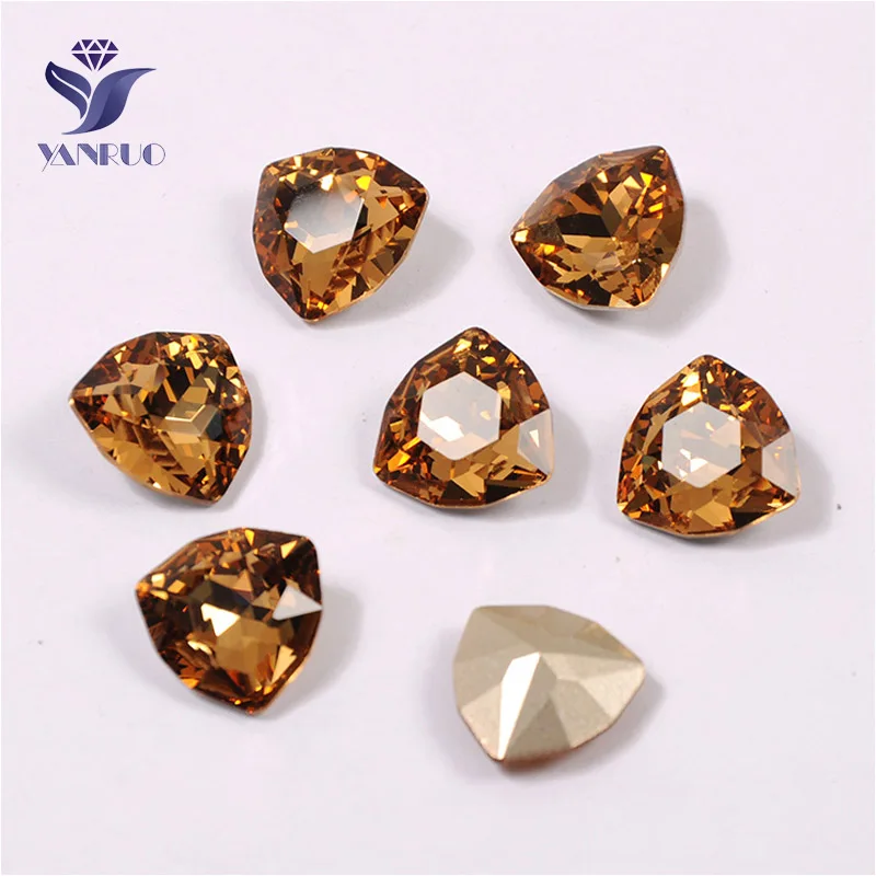 Light Colorado Topaz Yanruo 4706 Trilliant Стеклянные Камни DIY Strass острый задний кристалл для нашивки Стразы все для шитья аксессуары - Цвет: Light Colorado Topaz