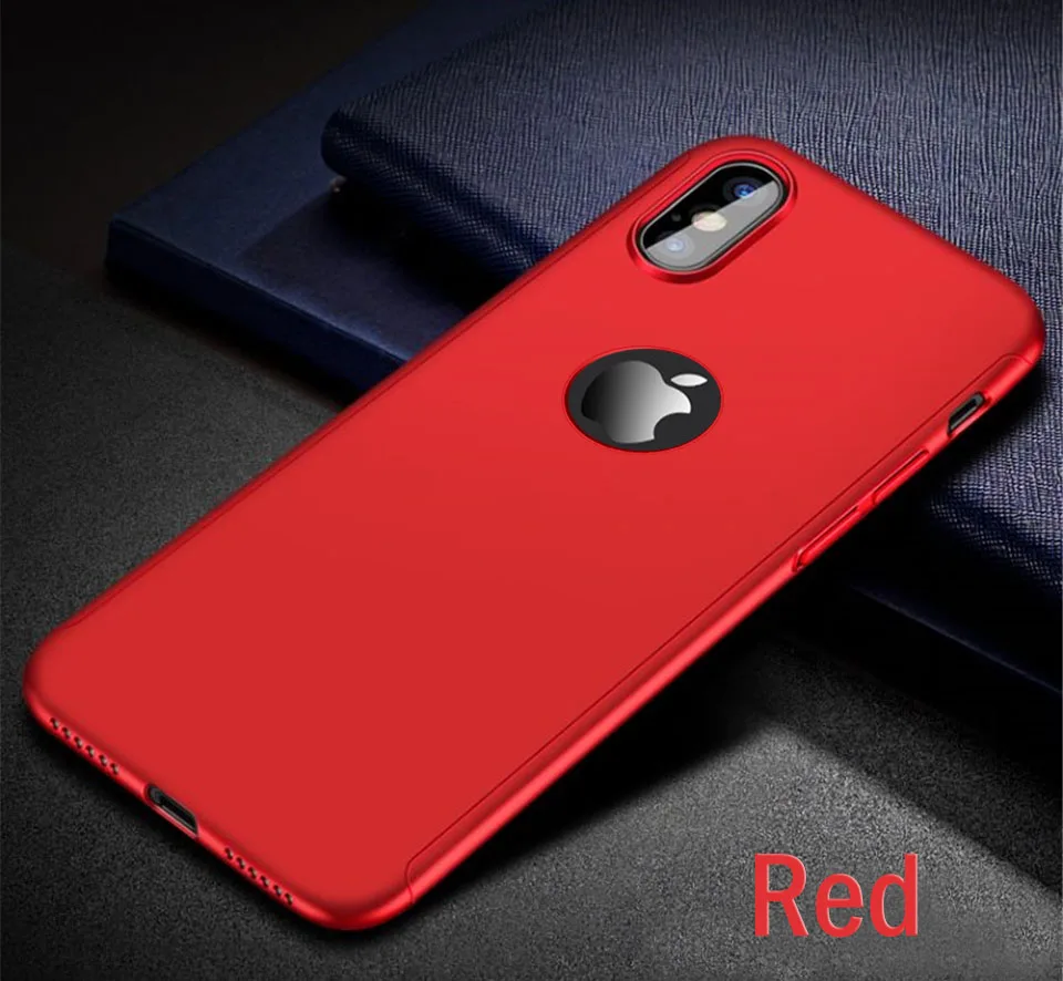 Red Роскошный 360 изогнутый полный Чехол для iPhone 11 Pro Max, защитный чехол для iPhone XR XS Max X 11 6 6 S 7 8 Plus, противоударный чехол, стекло - Цвет: Red