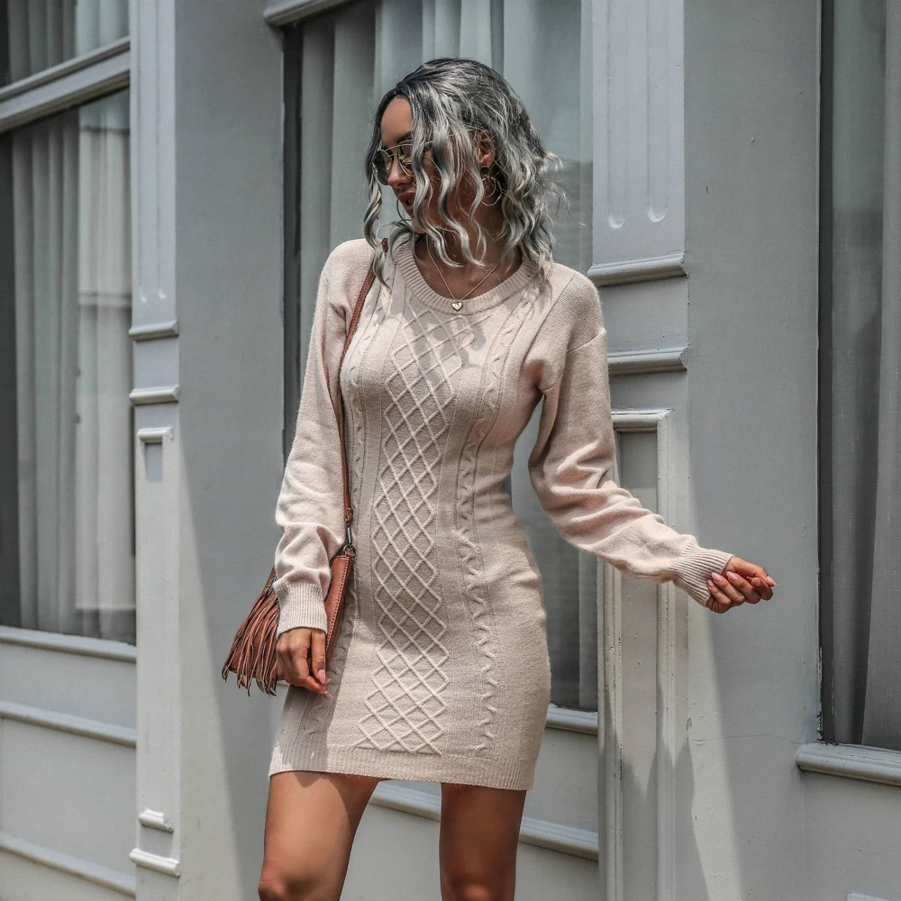 Осеннее платье с вырезами на спине 2020 вязаное футляр шерстяное облегающее свитер
