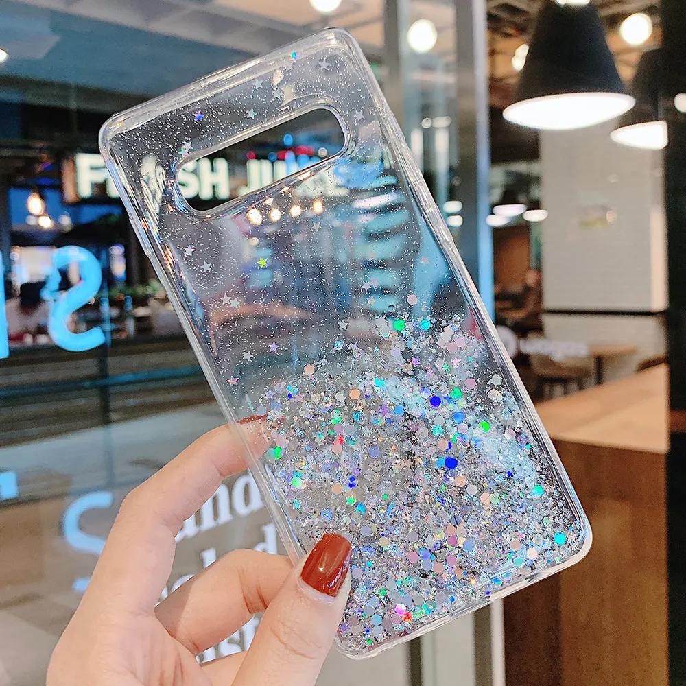 Тонкий Прозрачный блестящий чехол LAPOPNUT для Samsung Galaxy S20 Ultra Note10 S10 Plus S9 S8 Мягкий