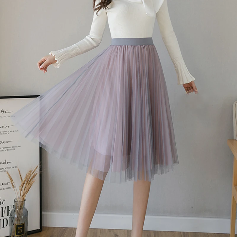 Юбка пачка Женская плиссированная средней длины из тюля|Женские юбки| |