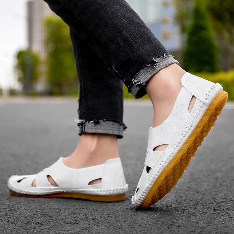 Сандалии мужские дышащие пляжная обувь Повседневные тапочки для воды шитье