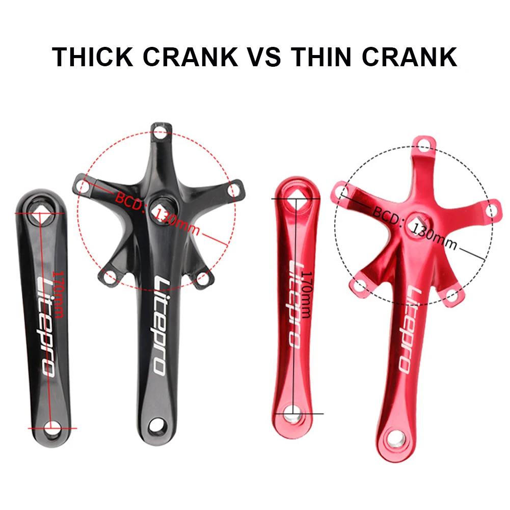 

2021 MTB Mountain Bike BCD 130 Crankset Tooth Plate Parts Folding Bicycle Crank Aluminum Alloy 170mm Hollow Integrally Dropship