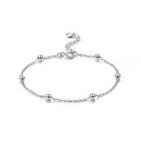 simple 925 sterling silver bracelets for women round beads chain bracelets silver 925 bangles fine jewelry gifts for girls