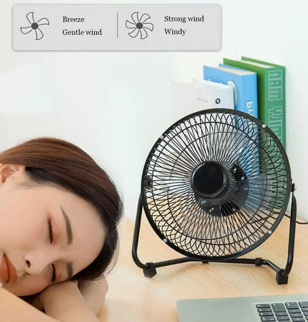 Portable 8 Inch Small Desk USB Cooler Cooling Fan Office Table Personal Mini Fans Super Mute Silent for Notebook Laptop Computer |