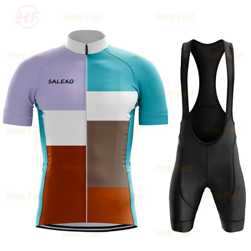 

Новинка лета 2021, велосипедный комплект из Джерси, Мужская одежда для велоспорта, короткая велосипедная Джерси, дышащий велосипедный костюм ...