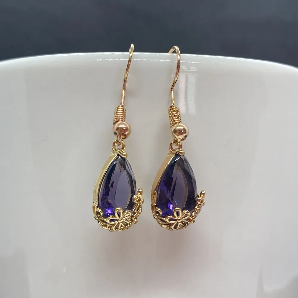 Очаровательные ювелирные изделия в форме капли для женщин Изысканные Кристаллы