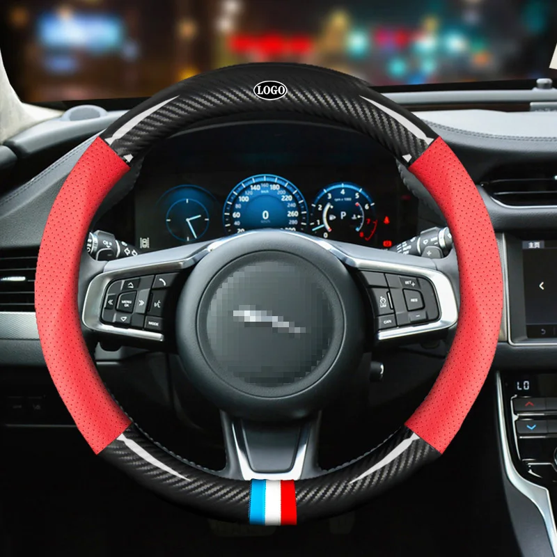 Автомобильный чехол на руль из углеродного волокна 38 см для Jaguar все модели XF XJ XE XK