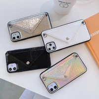 snakeskin pattern portable phone case for iphone se 2020 11 pro x xs max xr chain card case 7 8 plus lanyard phone case