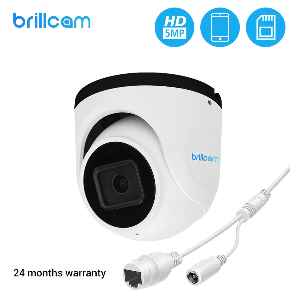 Инфракрасная купольная IP-камера Brillcam 5 Мп UHD с объективом 2 8 мм PoE IP67