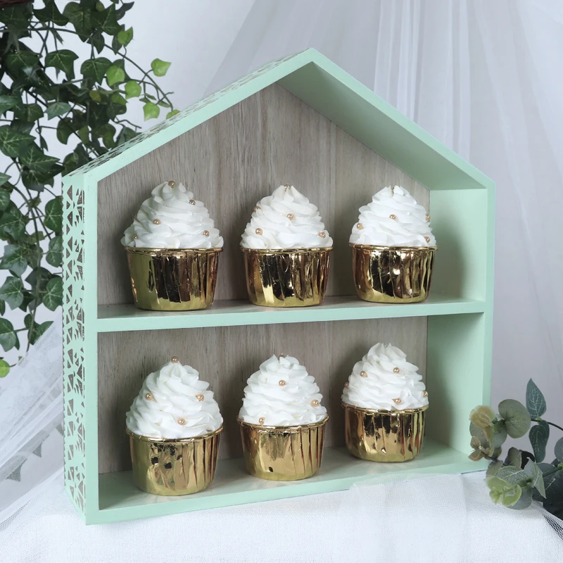 Зеленый газон свадебный торт Украшение стола Свадебная вечеринка подставки кекс