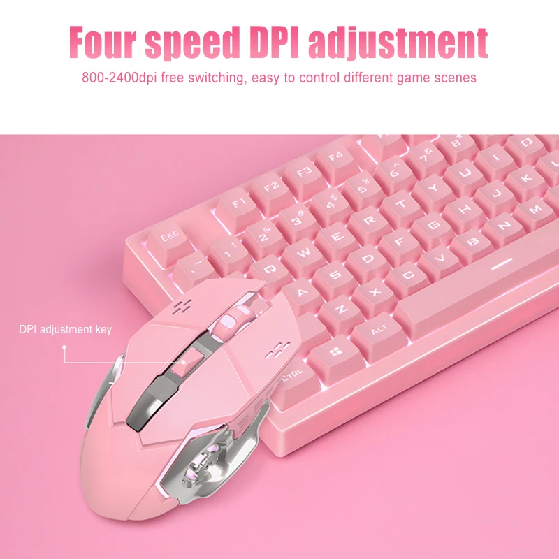 2 4G Беспроводная клавиатура мышь комбо перезаряжаемая механическая набор мышей