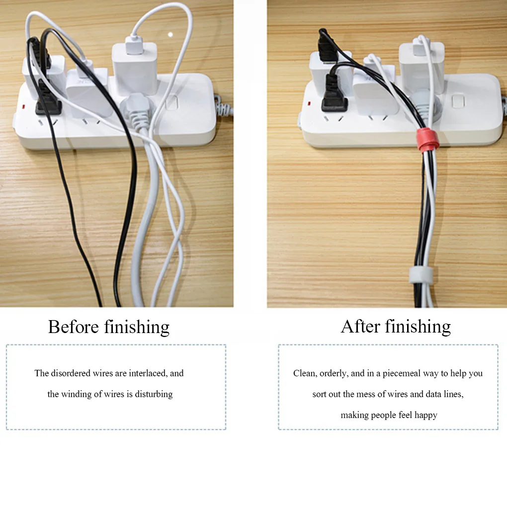 50pcs T-type Cable Tie Wire Colorful Computer Data Cable Reusable Cord Organizer Wire Power Cable Tie Straps 15*1.2cm