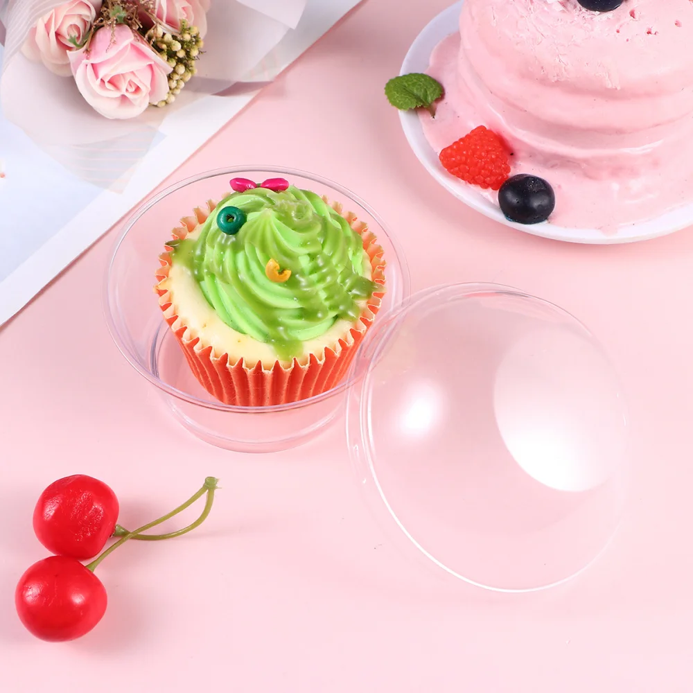 

1 Set 20 Pcs Disposable Pudding Cups Round Cake Cups (Transparent)