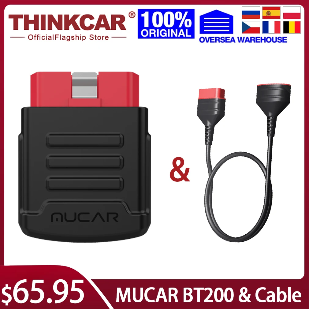 

THINKCAR MUCAR BT200 Full OBD2 All System Diagnostic Tool 15 Reset Service Car Scanner Oil SAS Reset Free 1 Year Code Reader