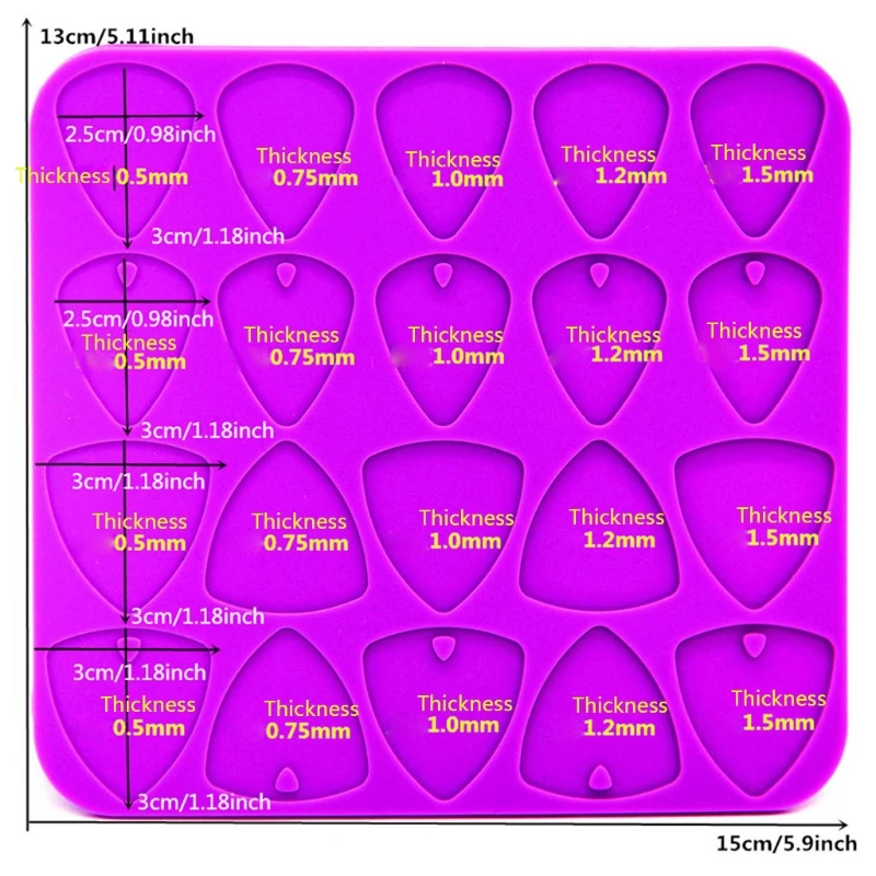 

Universal Guitar Picks Epoxy Resin Molds DIY Guitar Plectrums Casting Silicone Mold Handmade Thumb Finger Picks Jewelry Tools